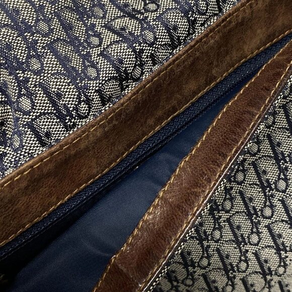 Auth DIOR/ChristianDior Street Chic, Trotter - Navy Cream Dark Brown Jacquard - Picture 14 of 16